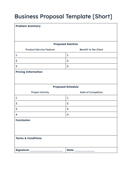 How to Write a Business Proposal Examples Template